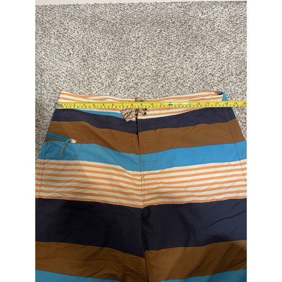 PATAGONIA Men's Size 36 Board Swim Shorts Striped Drawstring Pockets - Picture 10 of 11